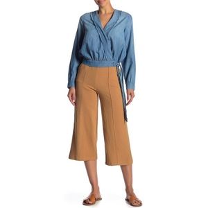 GOOD LUCK GEM Womens‎ High Waist Linen Gaucho Pants